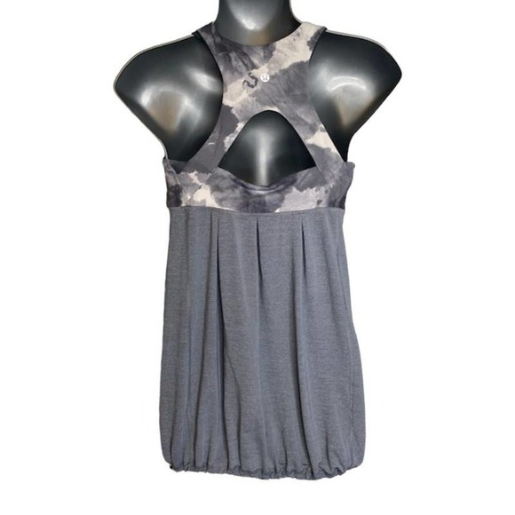 Lululemon Run Your Heart Out Tank Heathered Blurred Gray White Coal Tinted 8 - Picture 3 of 6